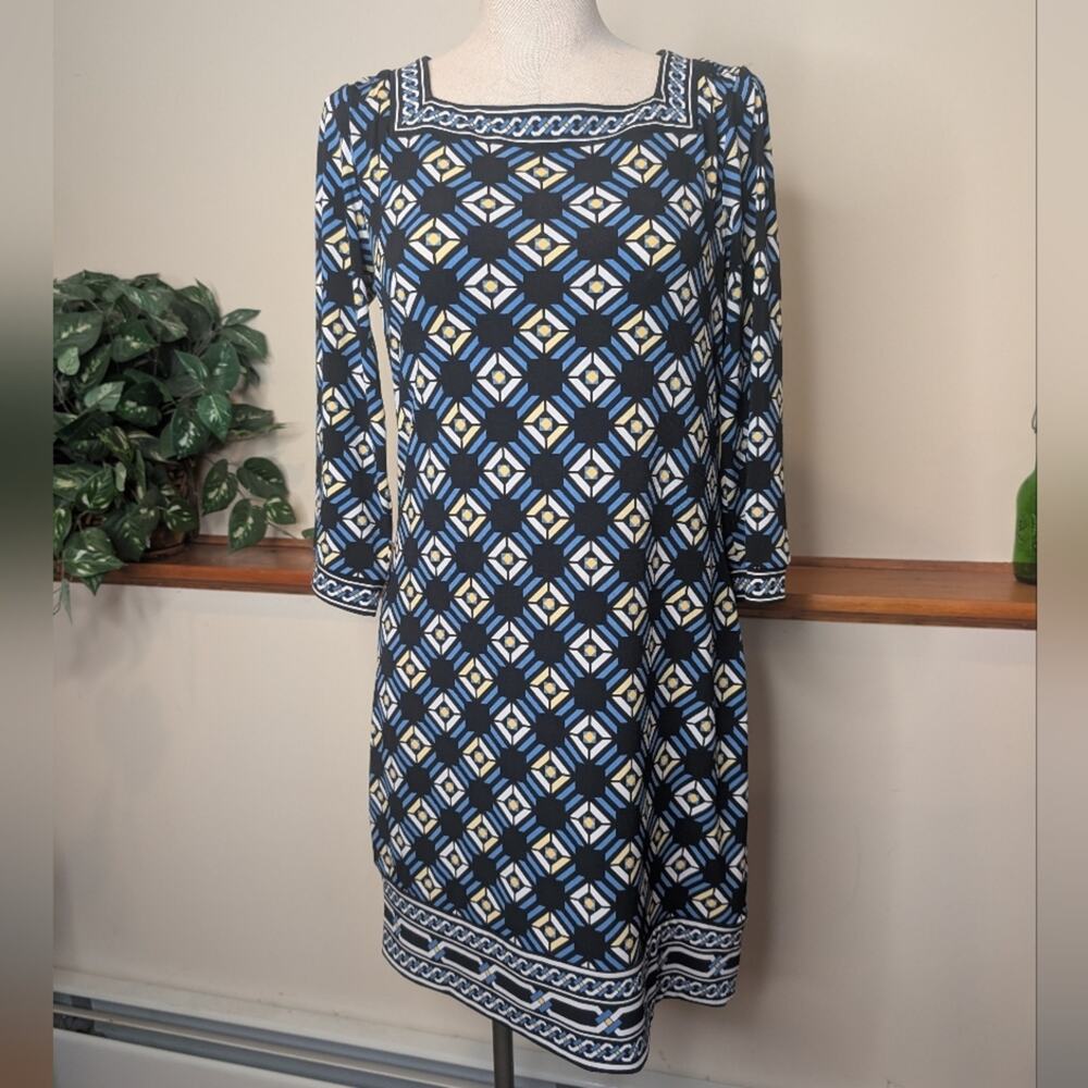 White House Black Market Geometric Print Shift Dress Size M
